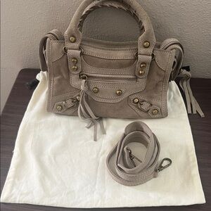 Genuine, leather suede small back